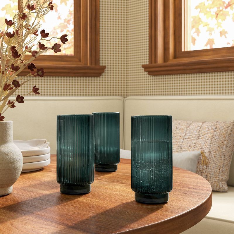 slide 2 of 3, 20.2oz Cassin Ribbed Tall Tumbler Green - Threshold™, 20.2 oz