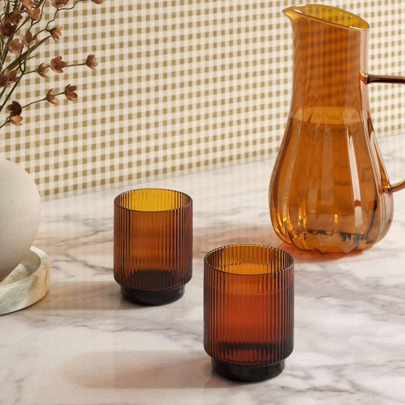 slide 2 of 3, 8.4oz Cassin Ribbed Short Tumbler Amber - Threshold™, 8.4 oz