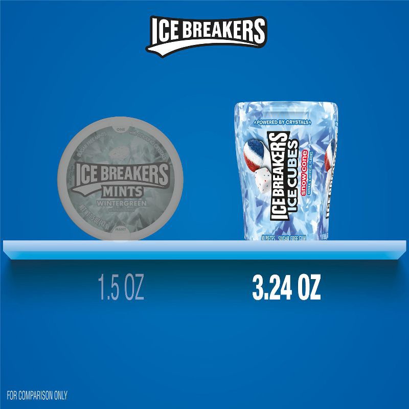 slide 7 of 7, Ice Breakers Ice Cubes Snow Cone Flavored Sugar Free Chewing Gum - 3.24oz, 3.24 oz