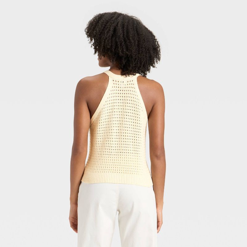 slide 2 of 3, Women's Crochet Vest - A New Day™ Cream M, 1 ct