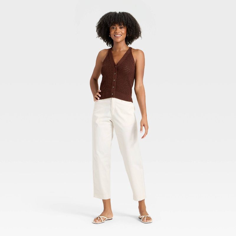 slide 2 of 3, Women's Crochet Vest - A New Day™ Brown XS, 1 ct