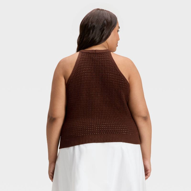 slide 3 of 3, Women's Crochet Vest - A New Day™ Brown XXL, 1 ct
