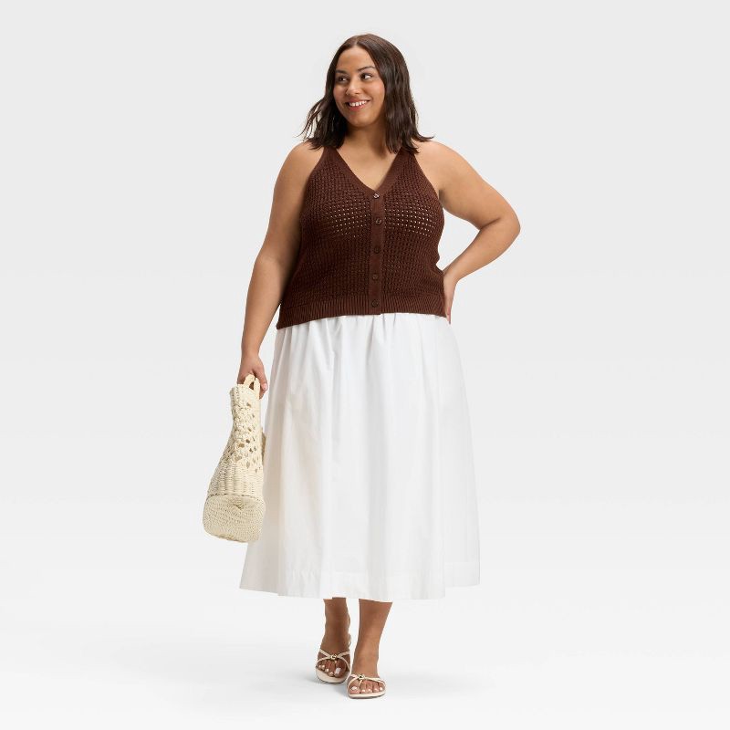 slide 2 of 3, Women's Crochet Vest - A New Day™ Brown XXL, 1 ct