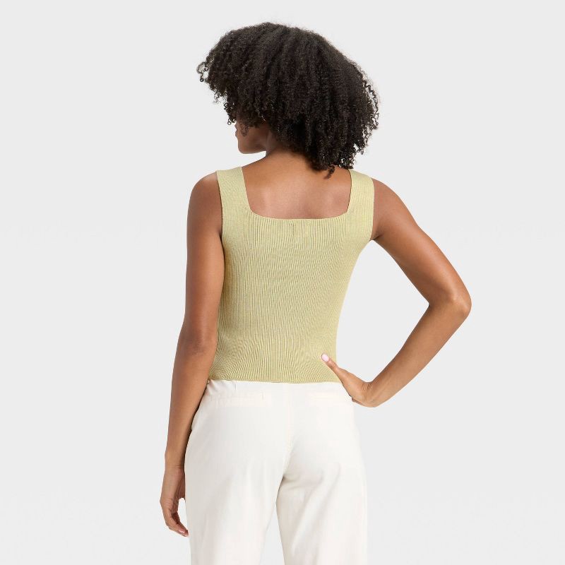 slide 2 of 3, Women's V-Neck Sweater Tank - A New Day™ Light Green S, 1 ct