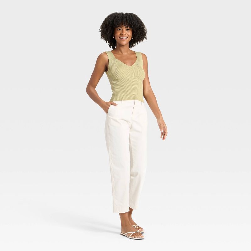 slide 3 of 3, Women's V-Neck Sweater Tank - A New Day™ Light Green S, 1 ct