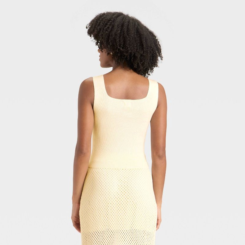 slide 2 of 3, Women's V-Neck Sweater Tank - A New Day™ Cream S, 1 ct