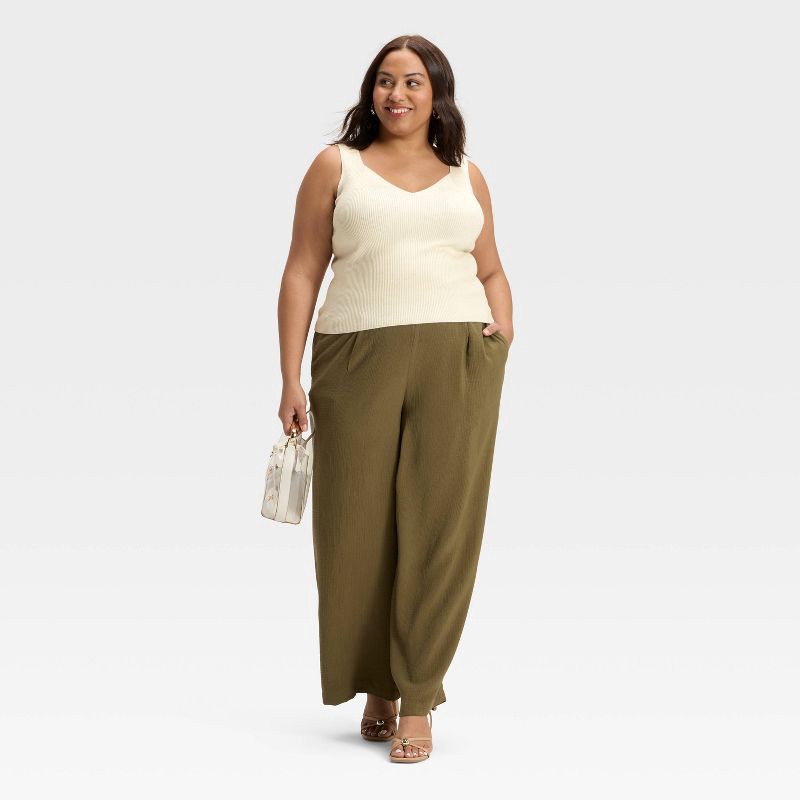 slide 3 of 3, Women's V-Neck Sweater Tank - A New Day™ Cream XXL, 1 ct