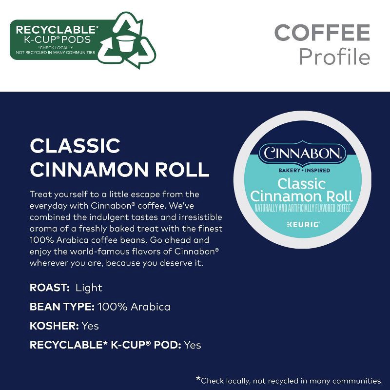 slide 3 of 14, Cinnabon Classic Cinnamon Roll Flavored Keurig K-Cup Medium Roast Coffee Pods -10ct, 10 ct