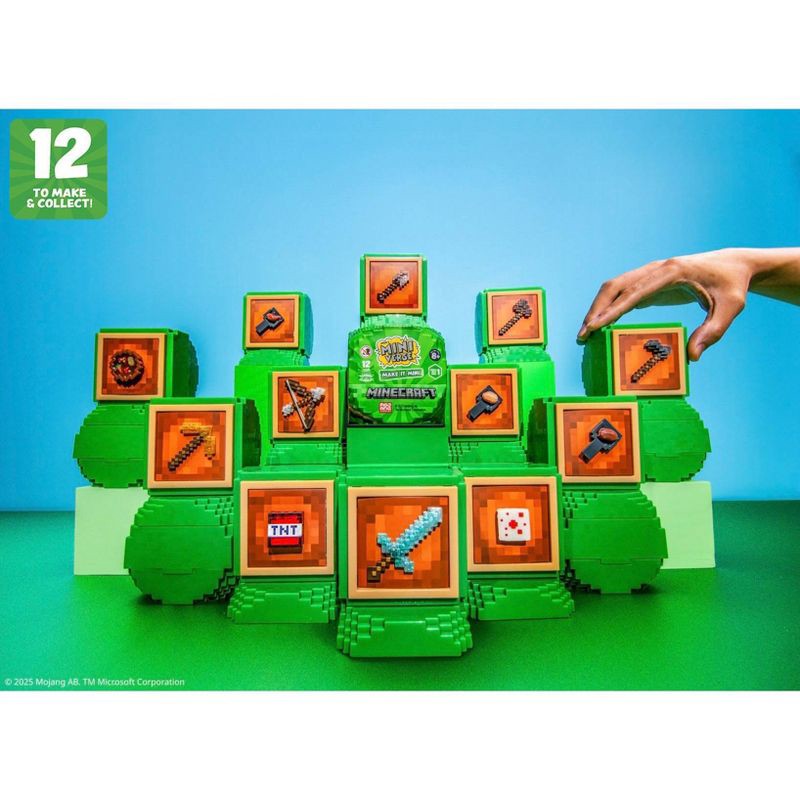 slide 2 of 7, MGA's Miniverse Make It Mini Minecraft - Crafting, Mining, Pixel, Tools, Animals, 1 ct