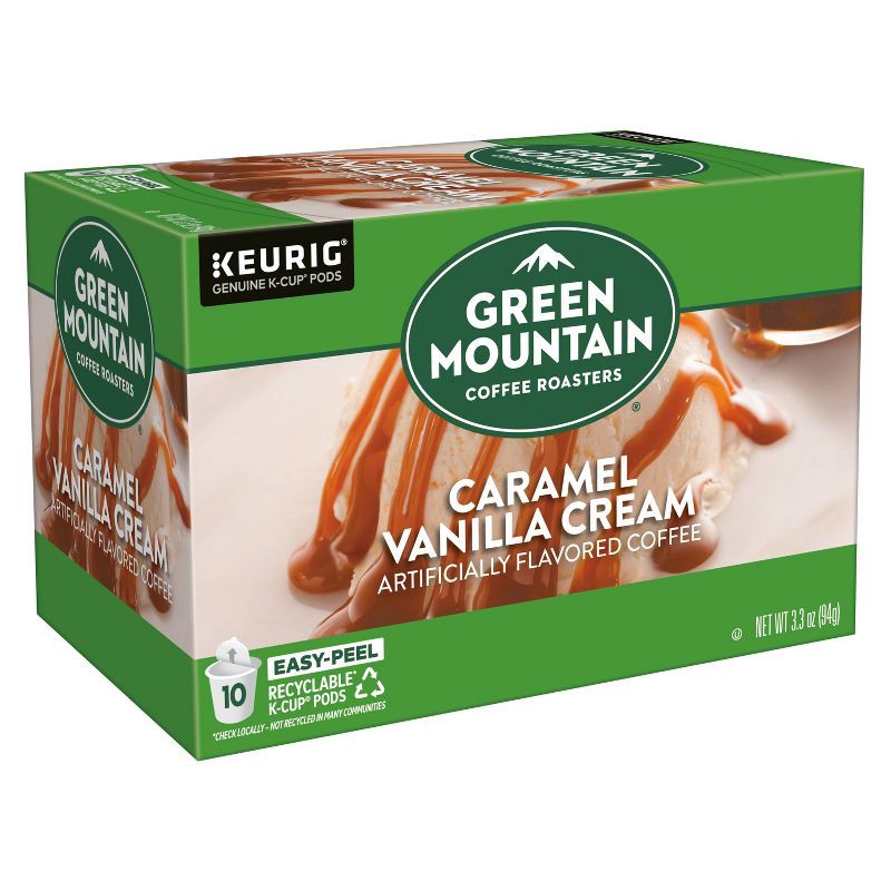 slide 12 of 14, Green Mountain Caramel Vanilla Cream Flavored Keurig K-Cup Light Roast Coffee Pods - 10ct, 10 ct