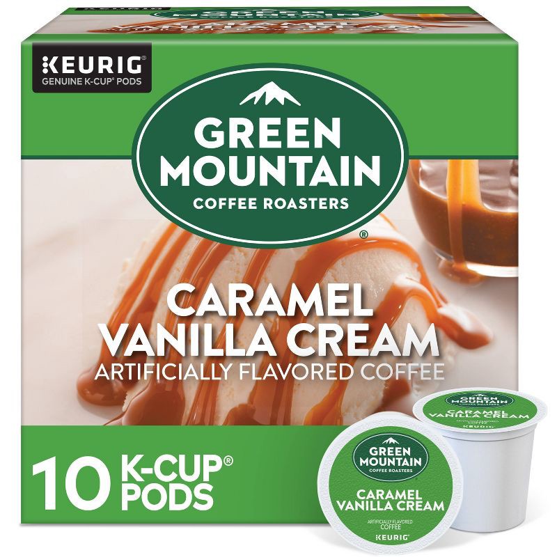 slide 1 of 14, Green Mountain Caramel Vanilla Cream Flavored Keurig K-Cup Light Roast Coffee Pods - 10ct, 10 ct