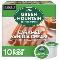Green Mountain Caramel Vanilla Cream Flavored Keurig K-Cup Light Roast Coffee Pods - 10ct