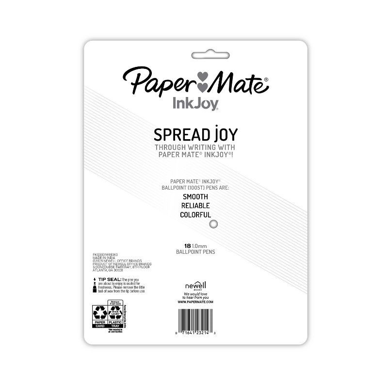 slide 3 of 6, Paper Mate 18ct InkJoy 1.0mm Ballpoint Pen Assorted Ink Special Edition, 18 ct
