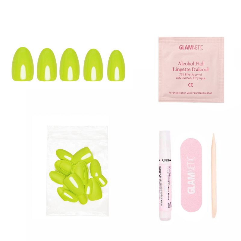 slide 2 of 6, Glamnetic Lime Green Women's Press-On Nails - Ulta Beauty, 1 ct
