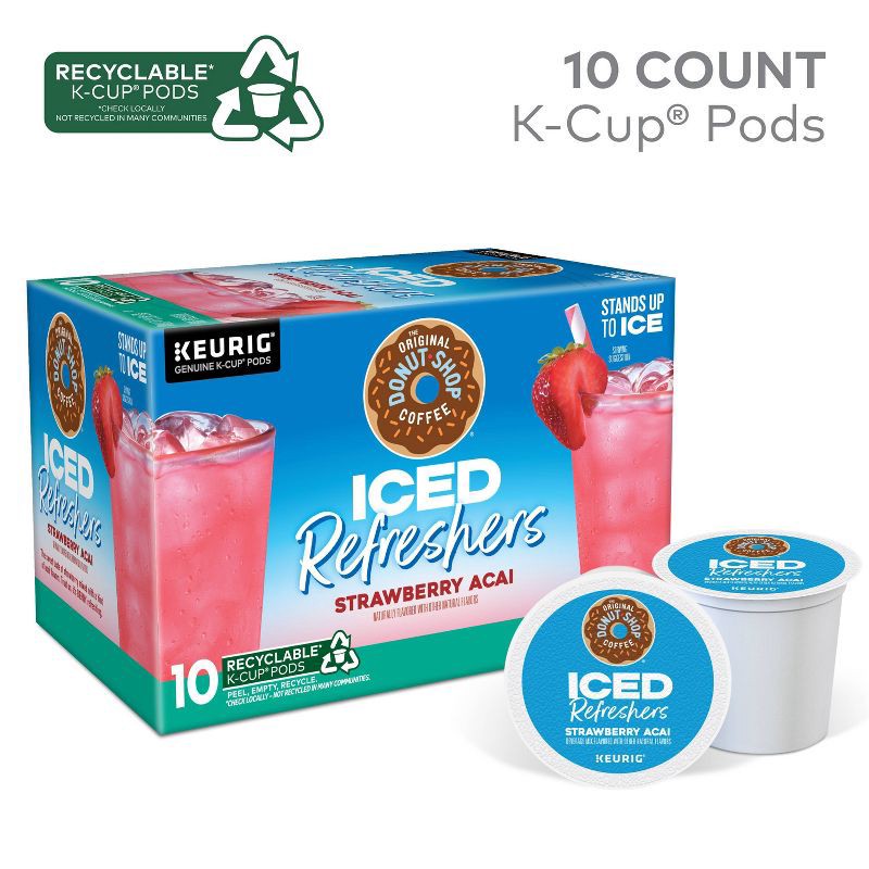 slide 2 of 16, The Original Donut Shop Strawberry Acai Keurig K-Cup Iced Refresher Pods - 10ct, 10 ct