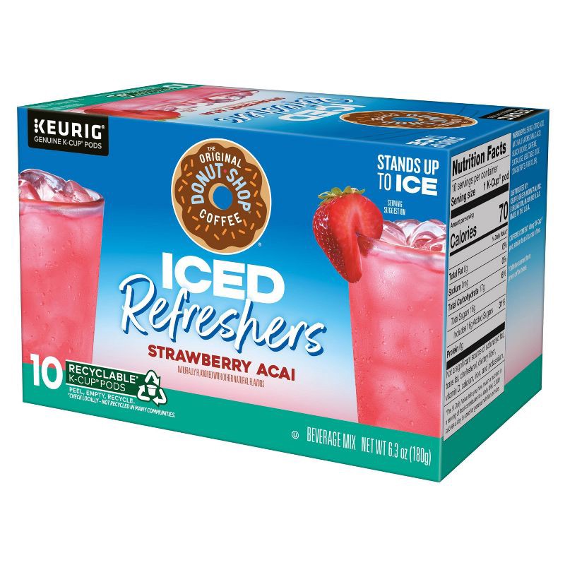 slide 15 of 16, The Original Donut Shop Strawberry Acai Keurig K-Cup Iced Refresher Pods - 10ct, 10 ct