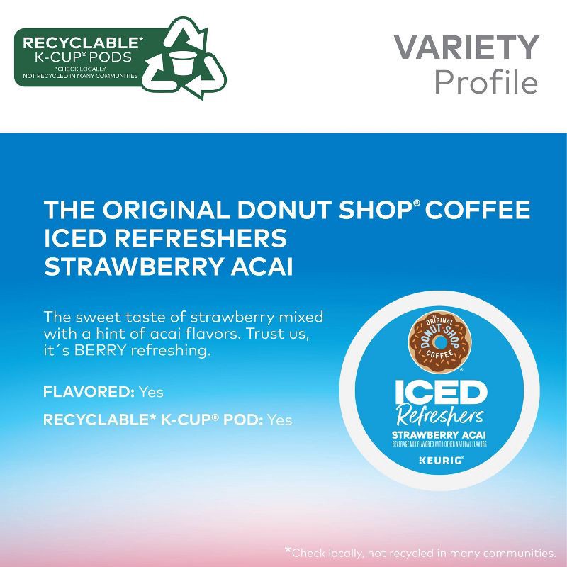 slide 8 of 16, The Original Donut Shop Strawberry Acai Keurig K-Cup Iced Refresher Pods - 10ct, 10 ct