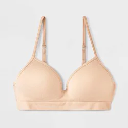 Girls' Wire Free Molded Back Closure Bra - art class™ Beige S