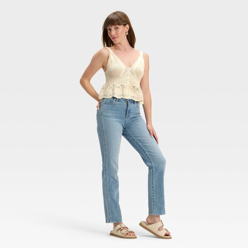 slide 2 of 3, Women's Pointelle Sweater Tank Top - Universal Thread™ Cream XS, 1 ct