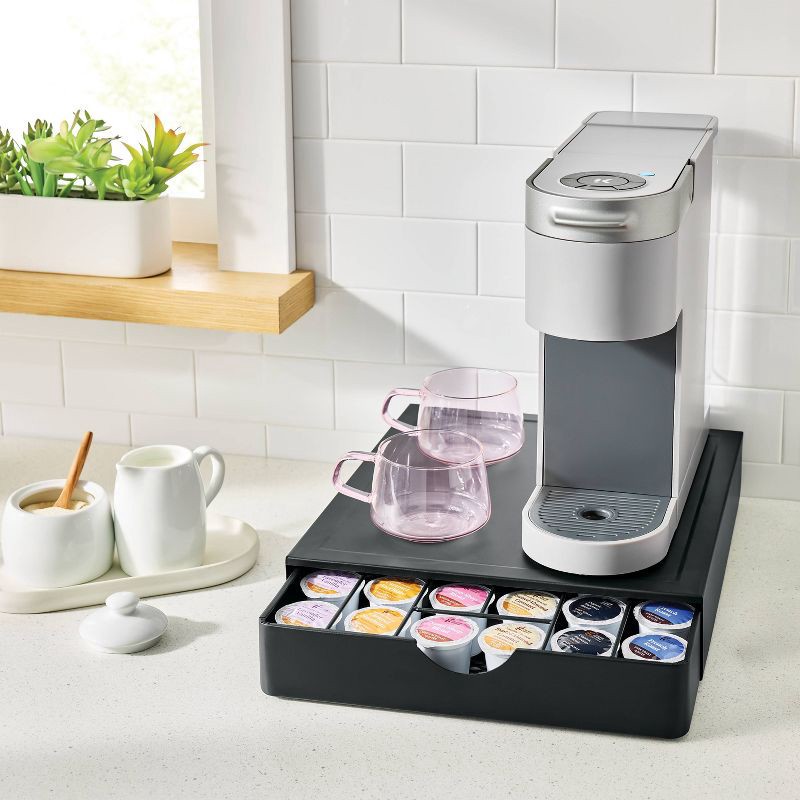 slide 2 of 3, Coffee Pod Under Brewer Storage Drawer and Rubber Wood Knob - Brightroom™, 1 ct