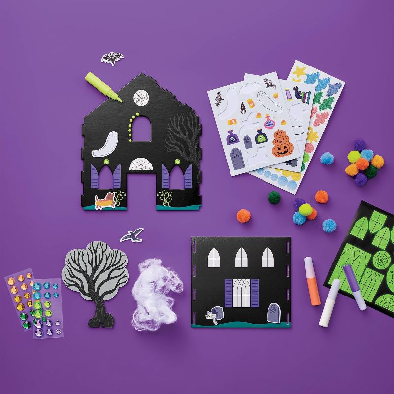 slide 3 of 4, Halloween Craft Tabletop Haunted House Kit - Mondo Llama™, 1 ct