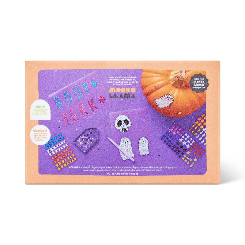 slide 2 of 2, Halloween Craft Gem Art Pumpkin Decorating Kit - Mondo Llama™, 1 ct