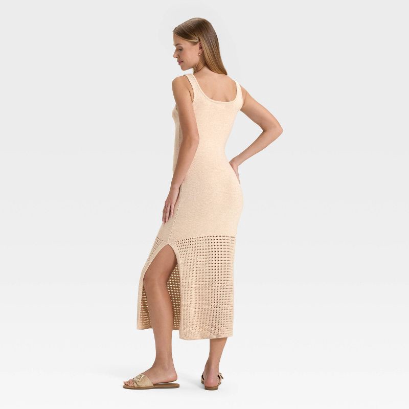 slide 2 of 3, Women's Midi Sweater Dress - Universal Thread™ Tan M, 1 ct