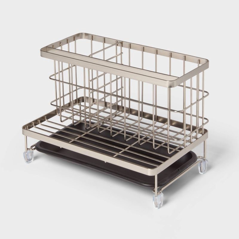 slide 1 of 3, Top of Kitchen Sink Sponge Brush and Caddy Organizer Silver - Brightroom™, 1 ct