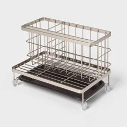 Top of Kitchen Sink Sponge Brush and Caddy Organizer Silver - Brightroom™