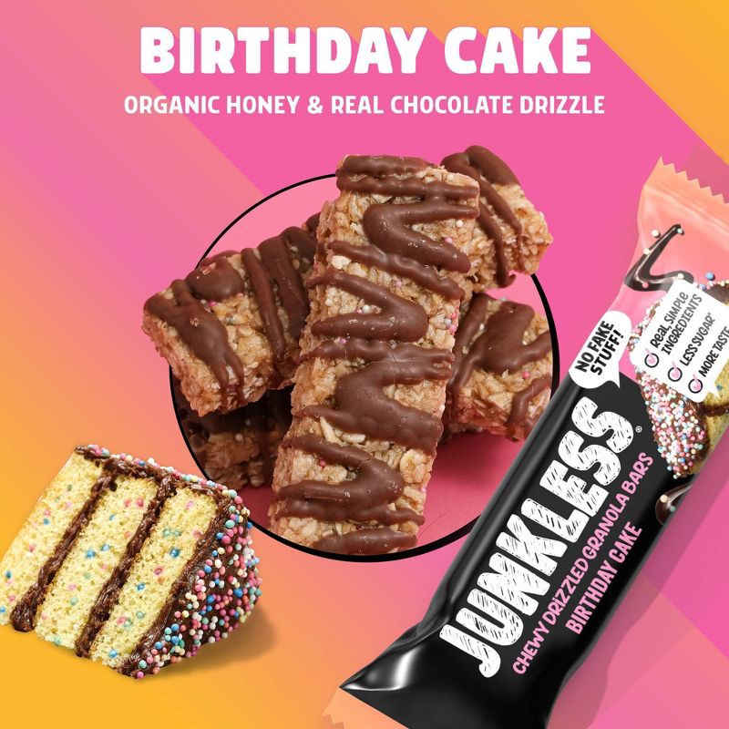 slide 4 of 5, JUNKLESS Drizzled Birthday Cake Chewy Granola Bars - 6.6oz, 6.6 oz