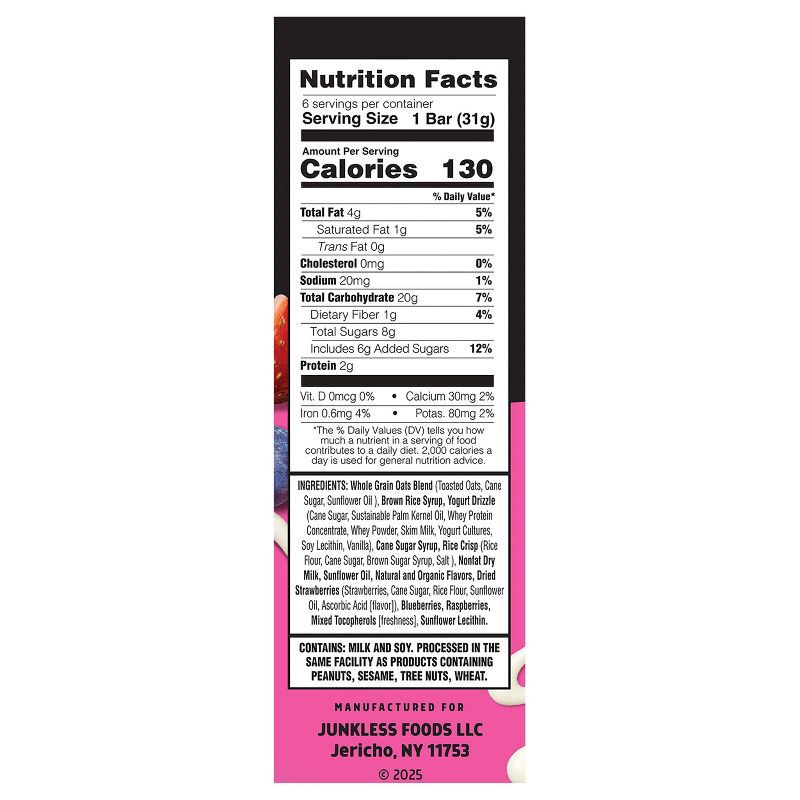 slide 3 of 7, JUNKLESS Drizzled Berries & Cream Chewy Granola Bars - 6.6oz, 6.6 oz