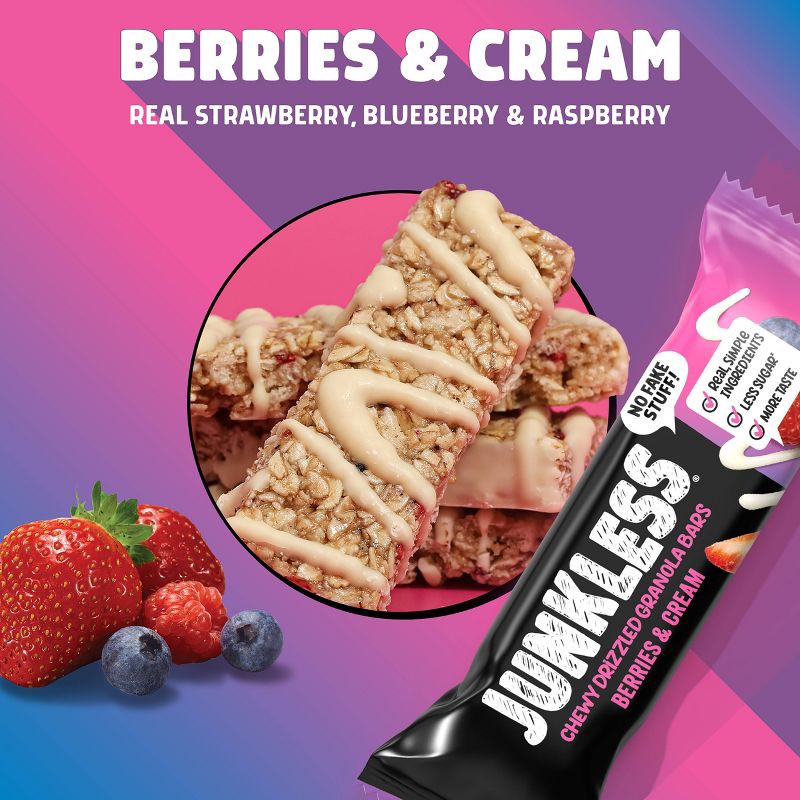 slide 4 of 7, JUNKLESS Drizzled Berries & Cream Chewy Granola Bars - 6.6oz, 6.6 oz