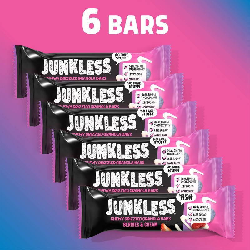 slide 5 of 7, JUNKLESS Drizzled Berries & Cream Chewy Granola Bars - 6.6oz, 6.6 oz