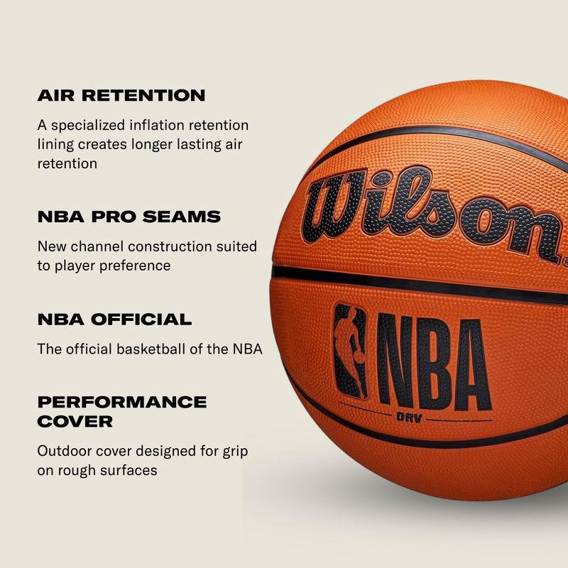 slide 2 of 10, Wilson NBA DRV Summer Basket 7 Basketball: Sports Equipment for Ages 12+, 1 ct