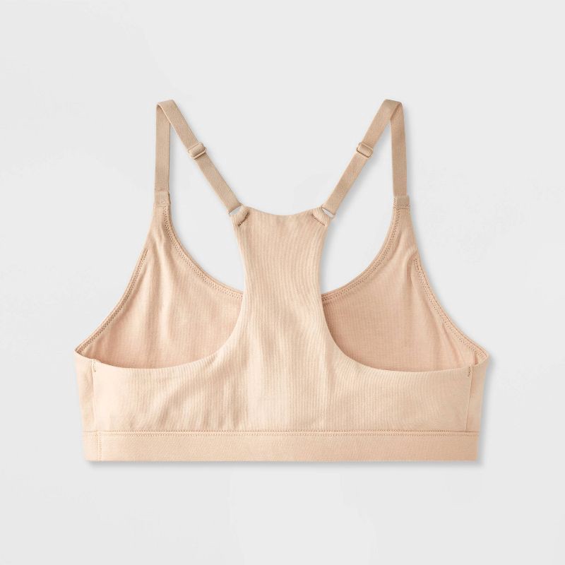 slide 2 of 3, Girls' 2pk Soft Cup Bralette - Cat & Jack™ Beige/Blue M, 2 ct