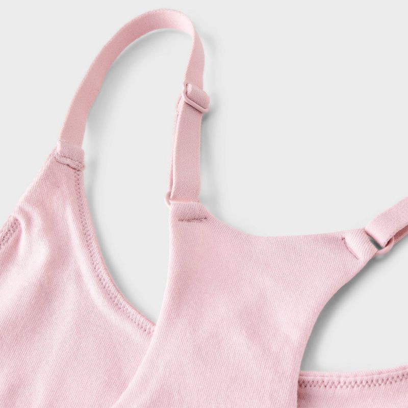 slide 3 of 3, Girls' 2pk Soft Cup Bralette - Cat & Jack™ White/Pink L, 2 ct