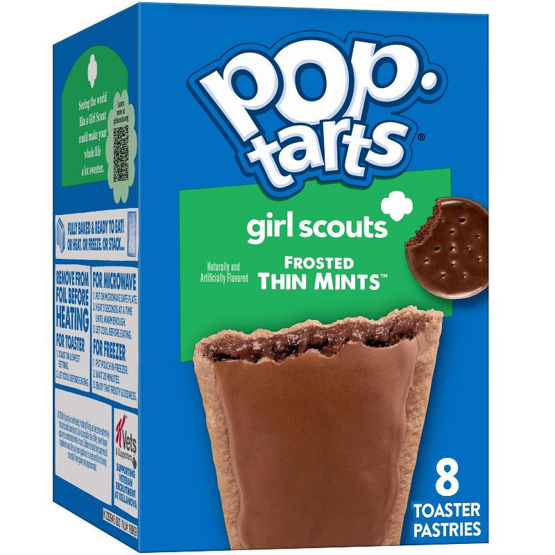 slide 1 of 10, Pop-Tarts Girl Scouts Frosted Thin Mint Chocolate Filling Toaster Pastries - 13.5oz/8ct, 13.5 oz, 8 ct