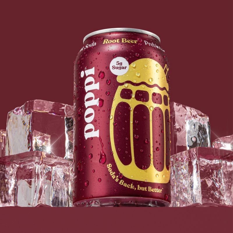 slide 3 of 4, poppi Root Beer Prebiotic Soda - 12 fl oz Can, 12 fl oz