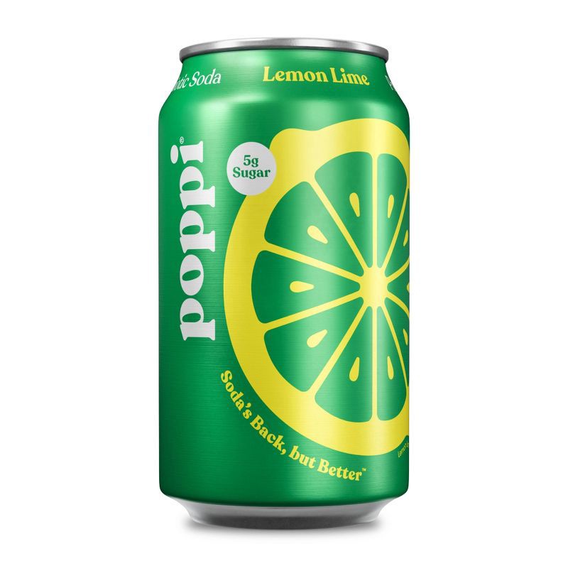 slide 1 of 4, poppi Lemon Lime Prebiotic Soda - 12 fl oz Can, 12 fl oz