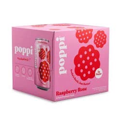 poppi Raspberry Rose Prebiotic Soda - 4Pk/12oz Cans