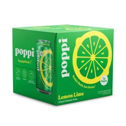 poppi Lemon Lime Prebiotic Soda - 4Pk/12oz Cans