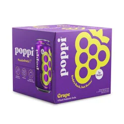 Poppi Grape Prebiotic Beverage - 4pk/12 fl oz Cans