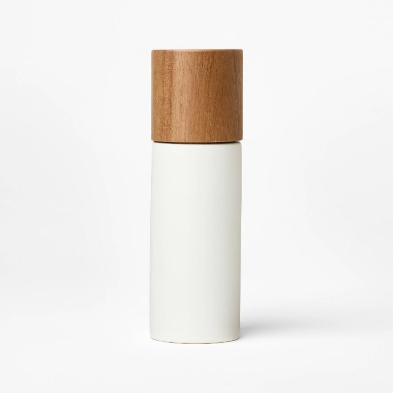 slide 1 of 3, 8" Acacia/Ceramic Salt or Pepper Grinder Natural Wood - Figmint™, 1 ct
