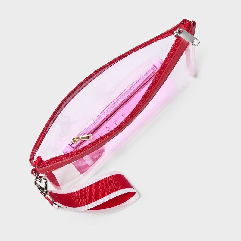 slide 3 of 4, Game Day Clear Wristlet Clutch - Wild Fable™ Red, 1 ct