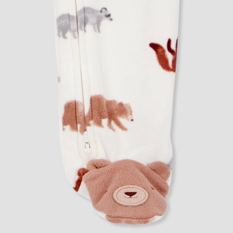 slide 4 of 5, Carter's Just One You® Baby Fleece Wilderness Animals Sleep N' Play - Cream Newborn, 1 ct