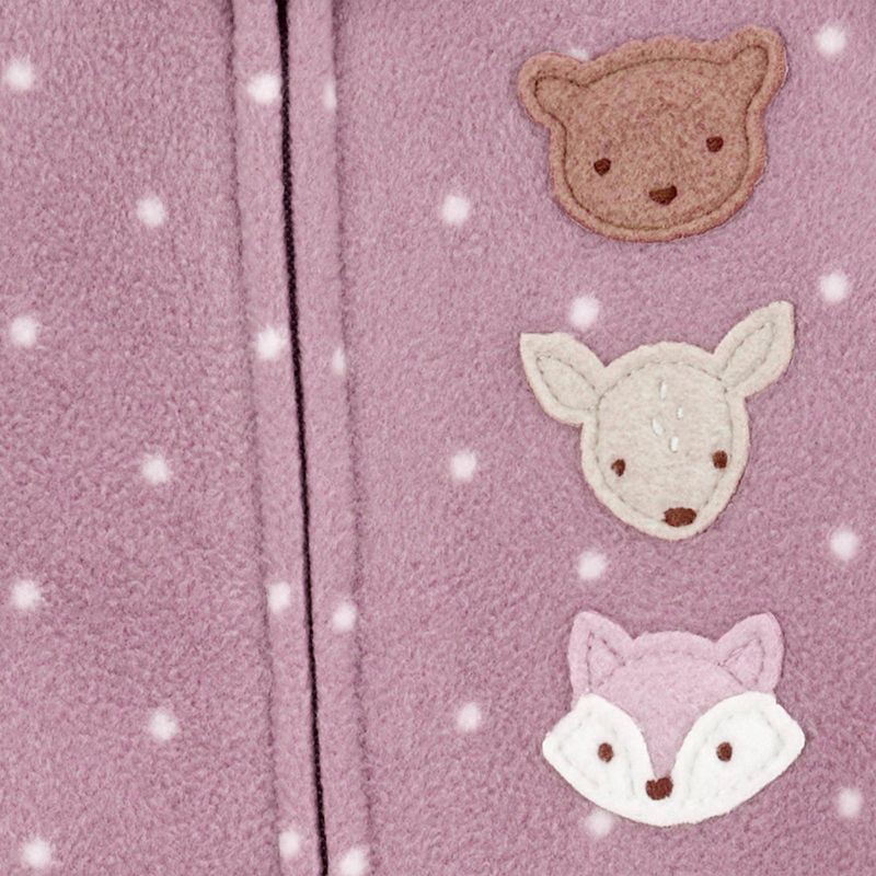 slide 3 of 4, Carter's Just One You® Baby Girls' Fleece Forest Friends Sleep N' Play - Pink 3M, 1 ct