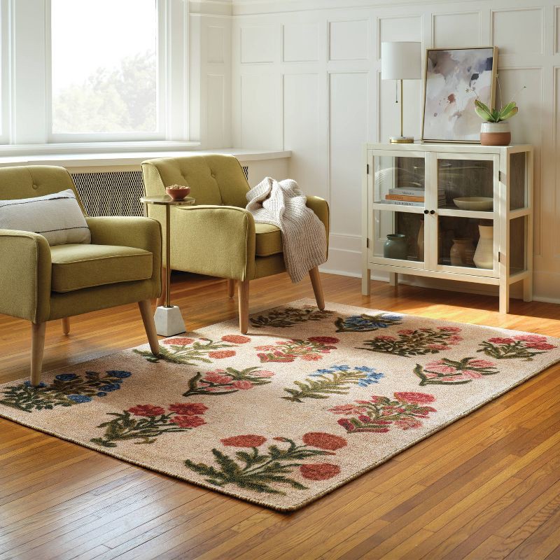 slide 2 of 4, 5'x7' Block Floral Handtufted Area Rug - Threshold™, 1 ct