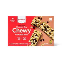 Chocolate Chip Chewy Granola Bars - 15.2oz/18ct - Market Pantry™