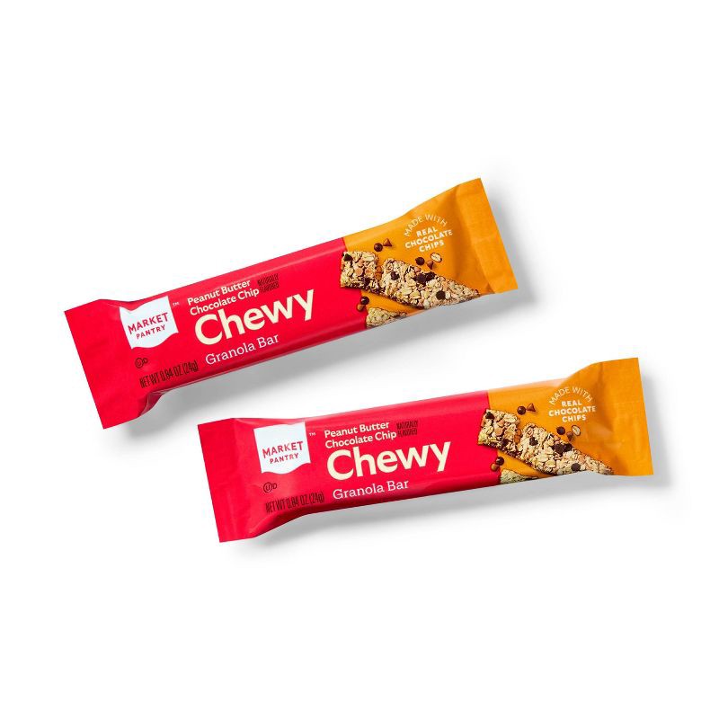 slide 3 of 4, Peanut Butter Chocolate Chip Naturally Flavored Chewy Granola Bars - 15.2oz - Market Pantry™, 15.2 oz