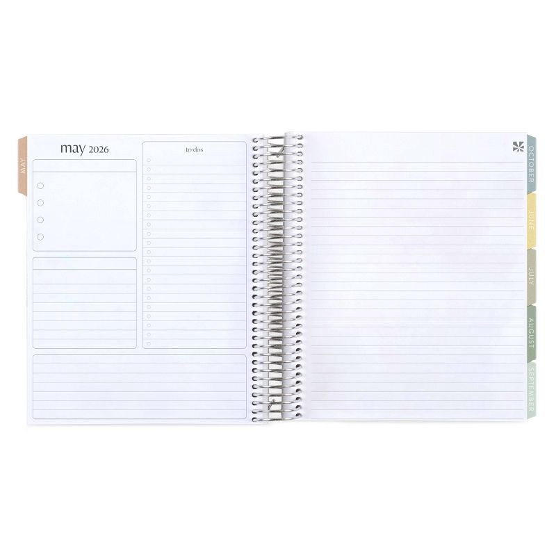 slide 6 of 9, erin condren Coiled 12 Months January December 2026 Life Planner 7"x9" Earthy Geometric Waves, 1 ct